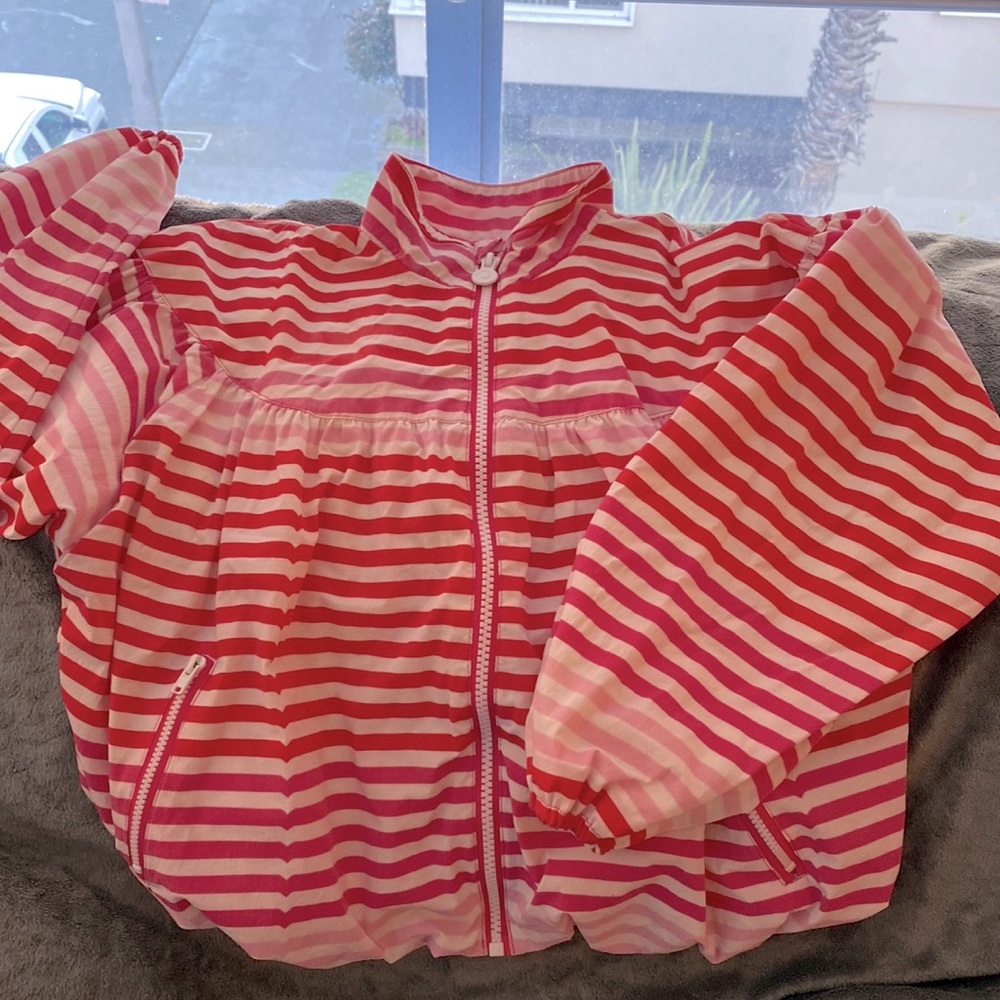 Target /Hunter Collab girls size 7-8 candy strip rain jacket